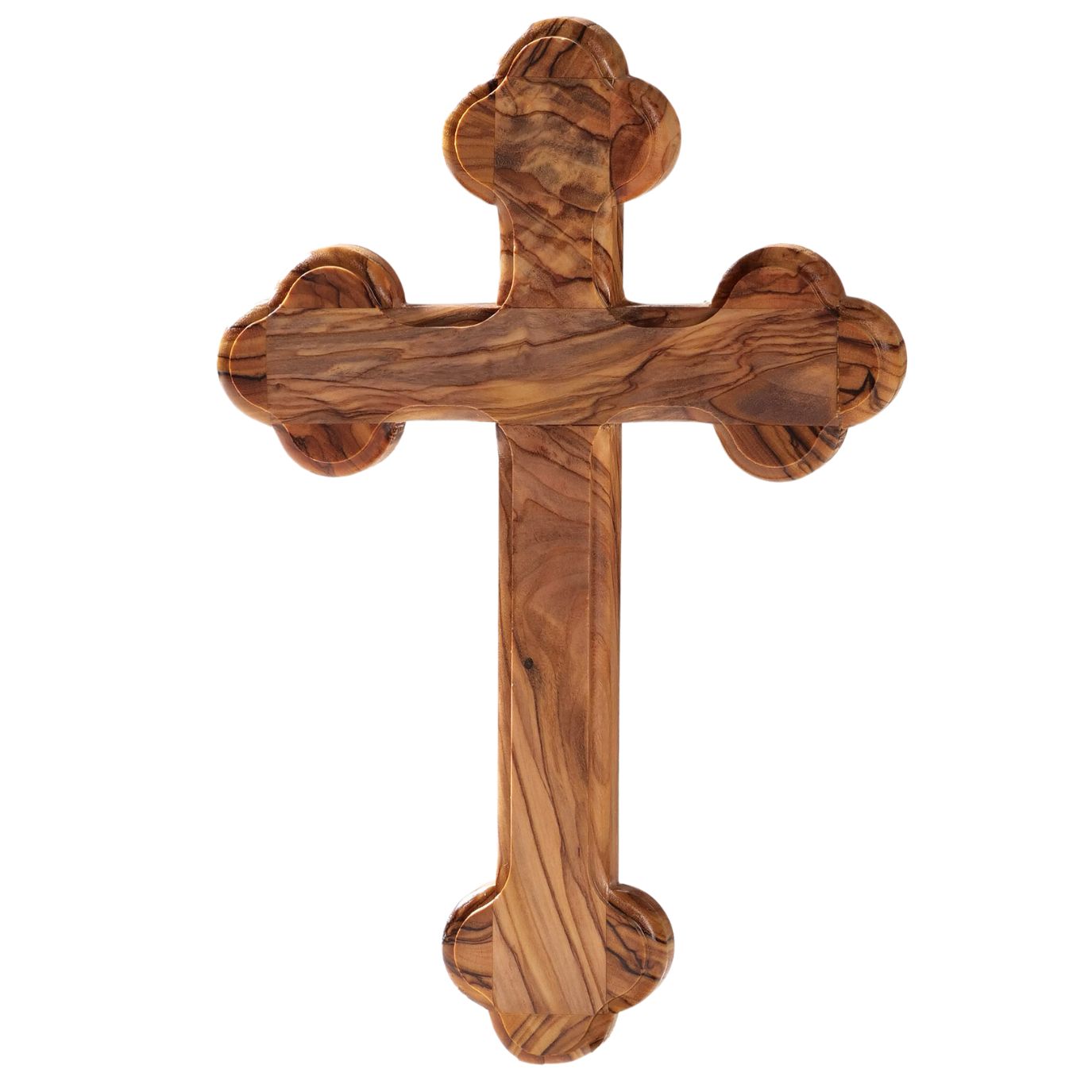 Olive Wood Cross with Rounded Edges | Wall Cross Gift for Baptism, First Communion, Confirmation