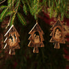 Weihnachtsdeko Baumschmuck Krippe im Tannenbaum mit Rinde 3er Set