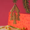 Weihnachtsdeko Baumschmuck Krippe 3er Set Tannenbaum Anhänger - ohne Rinde