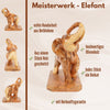 Hand-Carved Olive Wood Elephant – Exclusive Wooden Sculpture from Bethlehem (20 cm)