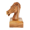 Hand-Carved Olive Wood Horsehead (small) – Exclusive Wooden Sculpture from Bethlehem (16 cm)