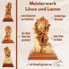 Hand-Carved Sculpture “Lion and Lamb” – Symbol of Peace Made of Olive Wood (30 cm)