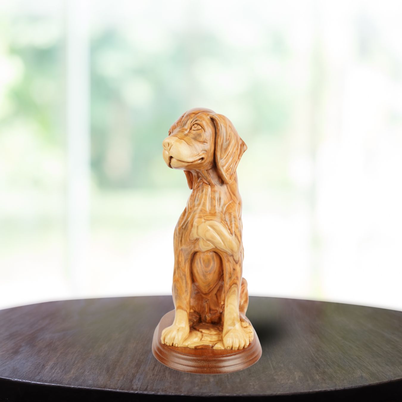 Hand-Carved Olive Wood Dog – Exclusive Wooden Sculpture from Bethlehem (32 cm)