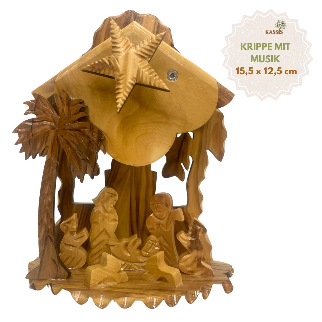 Olive Wood Nativity Scene Puzzle, 6.5 cm (without bark) | Christmas Decor & Gift for Advent and Christmas
