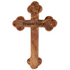 Personalised Cross with Rounded Edges Made of Olive Wood